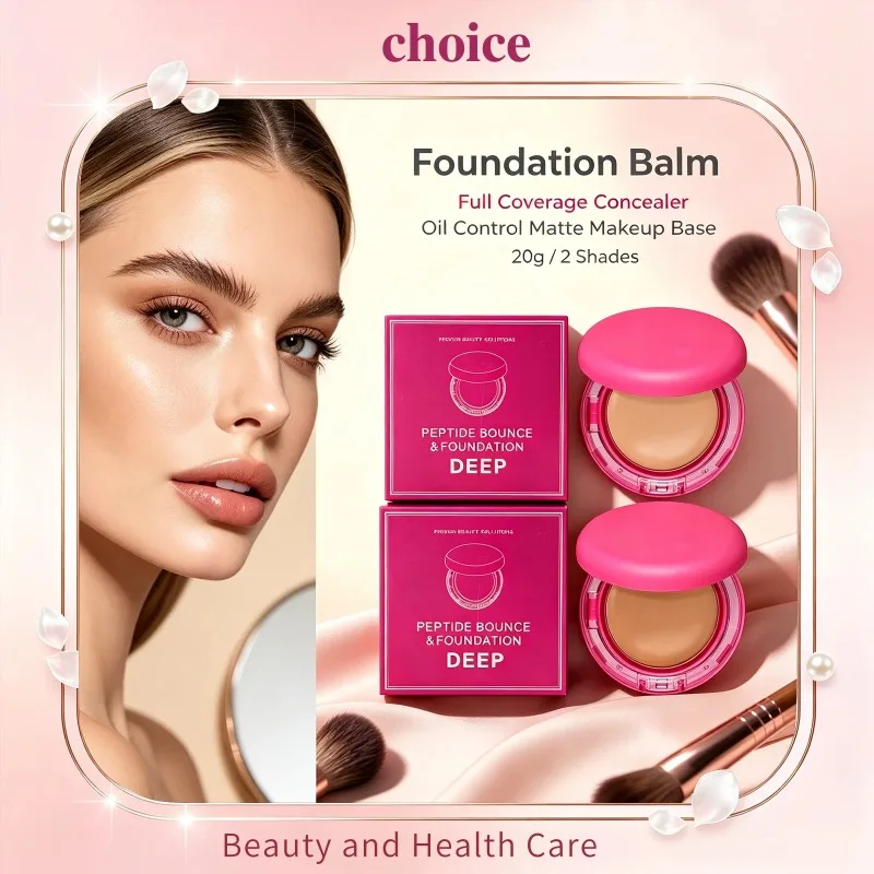 Foundation Balm Matte Full Coverage Concealing Moisturize Oil Control Makeup Base Brightening Lightweight Face Makeup Cosmetics