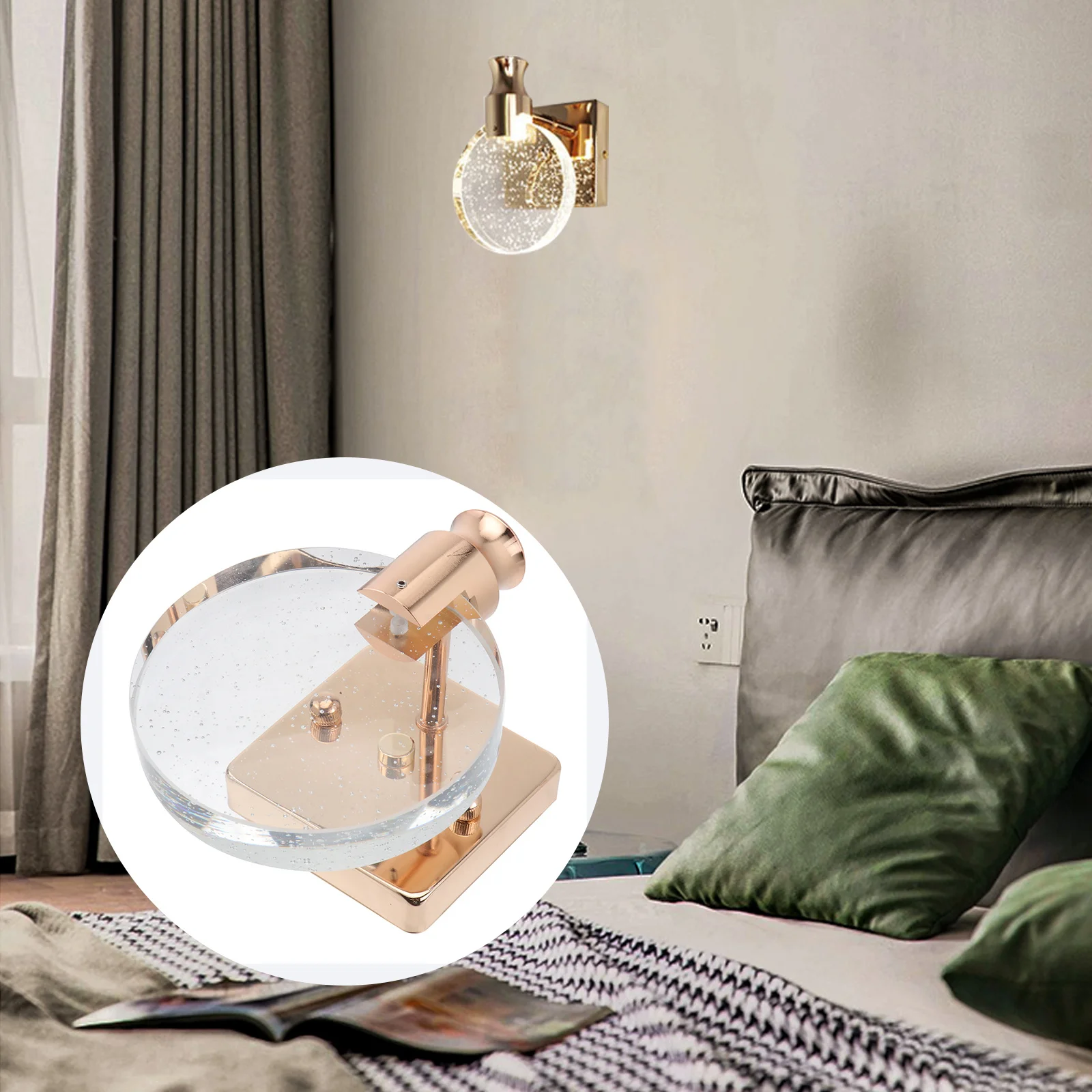 

1Pcs Nordic Wall Lamp Luxury Creative Bedroom Bedside Wall Light Aisle Corridor Lighting Bedroom Bedside Lamp Mirror Front Light