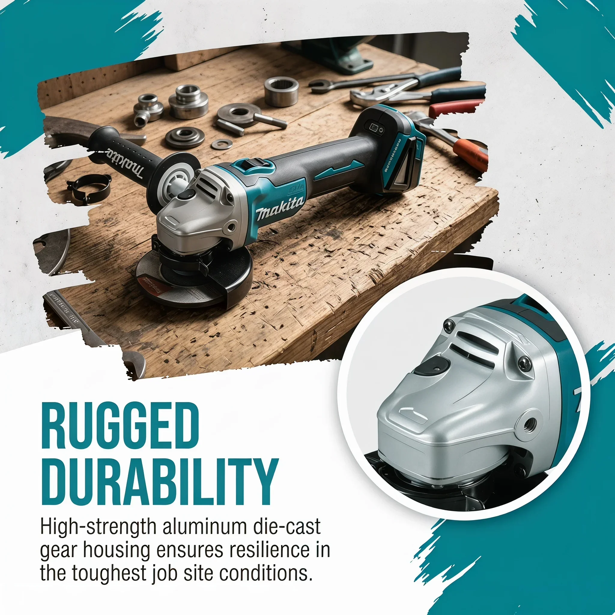 Makita  Angle Machine High Power Grinder Rechargeable Cutting DGA404 125/100mm Brushless Lithium Electric Polishing Machine