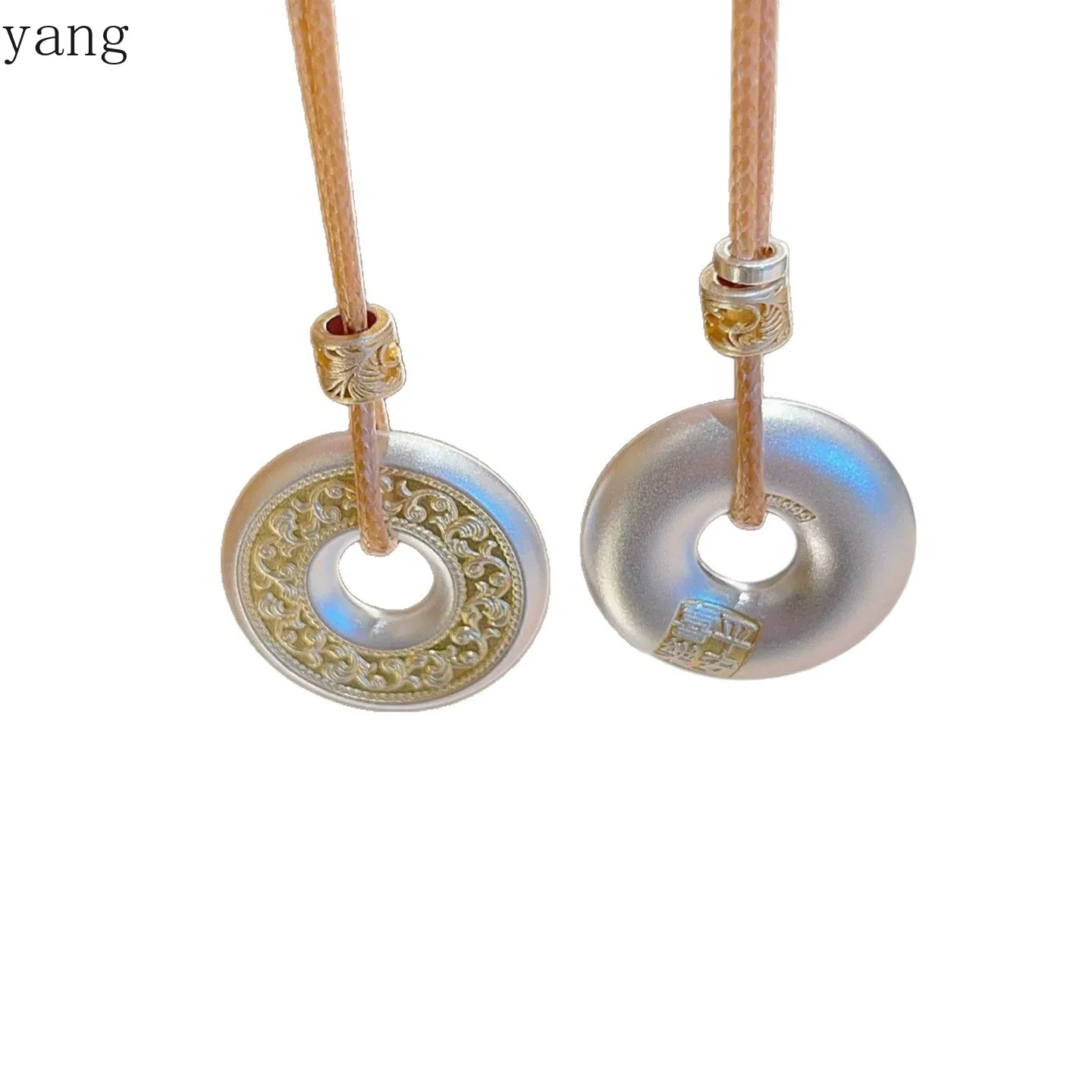 CX gold-painted peace and joy peace buckle Tang grass pattern new Chinese no matter card