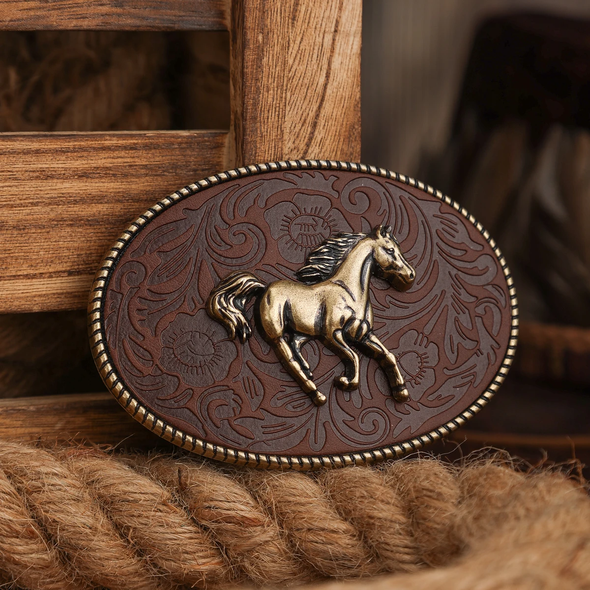 مشبك حزام على شكل رعاة البقر الغربي مع مشبك معدني وإبزيم حزام تخفيف الحصان نجاح كامل