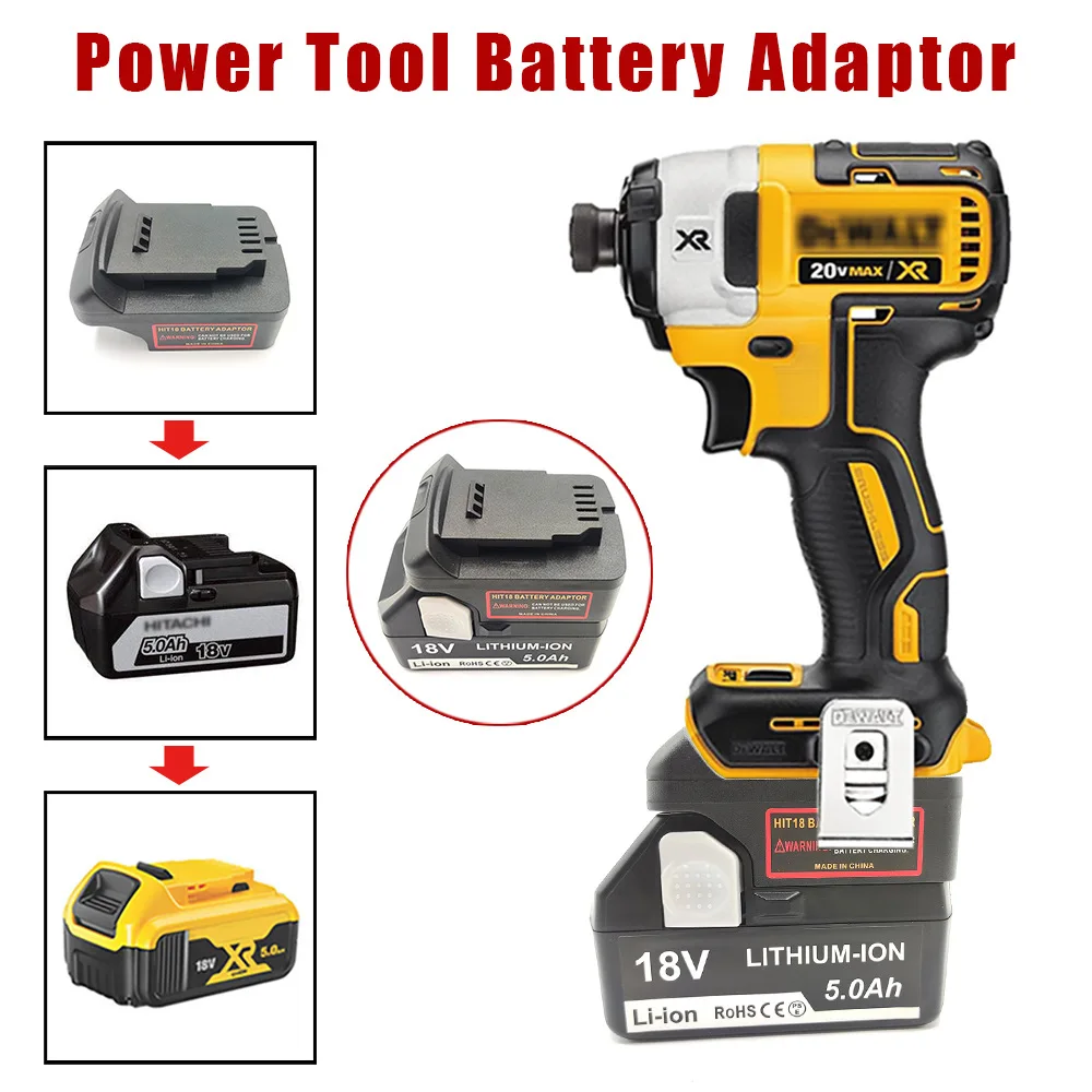 

Адаптер для литий-ионных аккумуляторов Hitachi Hikoki 18В, совместимый с электроинструментами Dewalt, Makita, Milwaukee, аксессуар для преобразования электроинструментов.