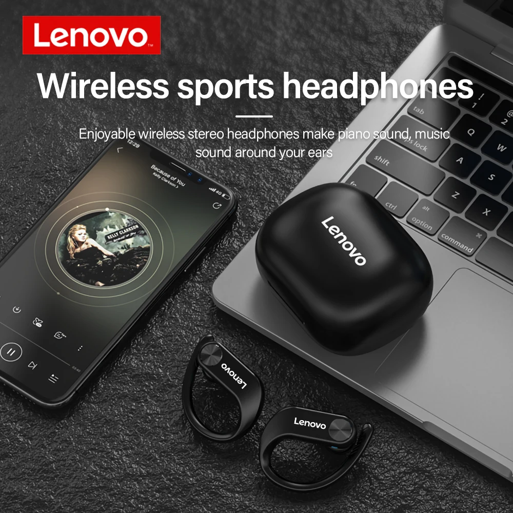 Oryginalne słuchawki bezprzewodowe Lenovo LP7 TWS słuchawki Bluetooth wodoodporne słuchawki redukują hałas HiFi MusicEarbuds życie z mikrofonem