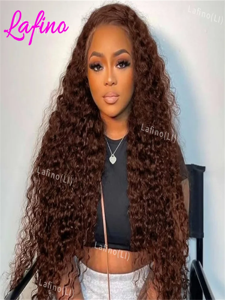 

Deep Curly Wigs Human Hair Chocolate Brown 13x4 13x6 Hd Lace Frontal Wig Colored Water Wave Lace Front Wig For Women 30 36 Inch