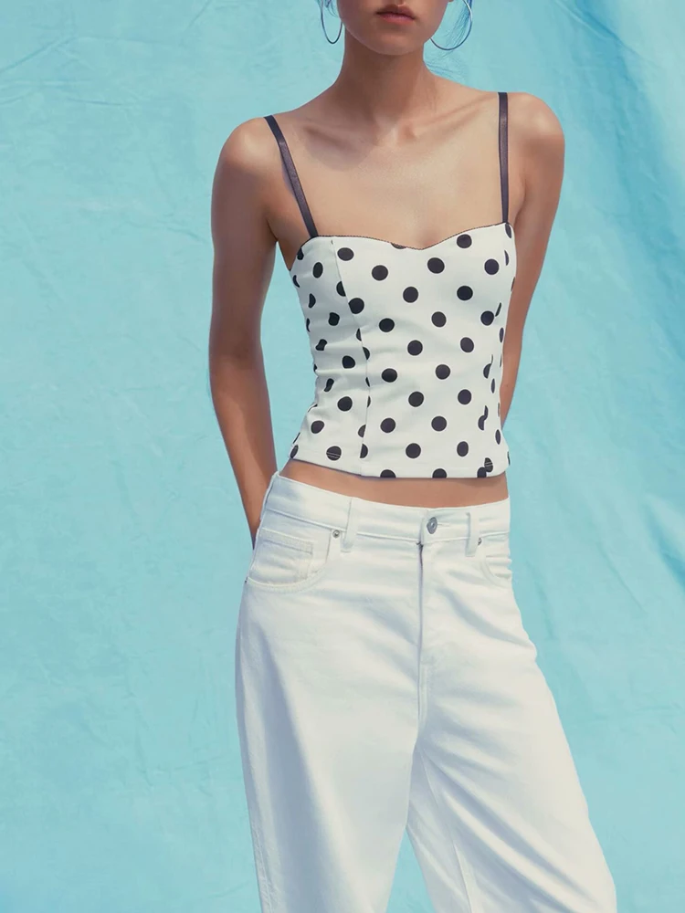 

Модный сладкий сексуальный удобный облегающий топ в горошек, женская одежда, Новое поступление, лето 2025 года, сценический костюм, этническая одежда