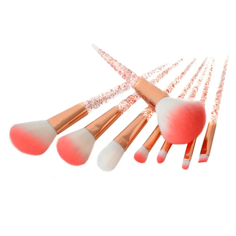 Professional Makeup Brushes 8Pcs/Set Screw Shape Handle Unicorn Horn Brush Kit Foundation Powder Brush Rose Gold