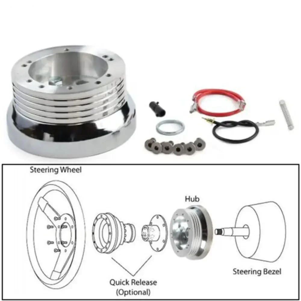 5 & 6 Hole Polished Steering Wheel Hub Adapter for Chevy GM Flaming River Ididit Auto parts