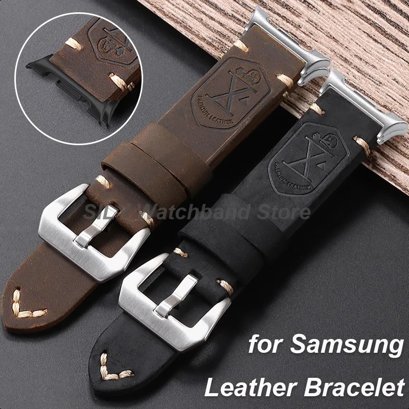 Für Samsung Galaxy Watch 8 40/44 mm handgefertigtes Rindsleder-Uhrenarmband für Samsung Galaxy 8 40/44 mm Herrenarmband-Armband