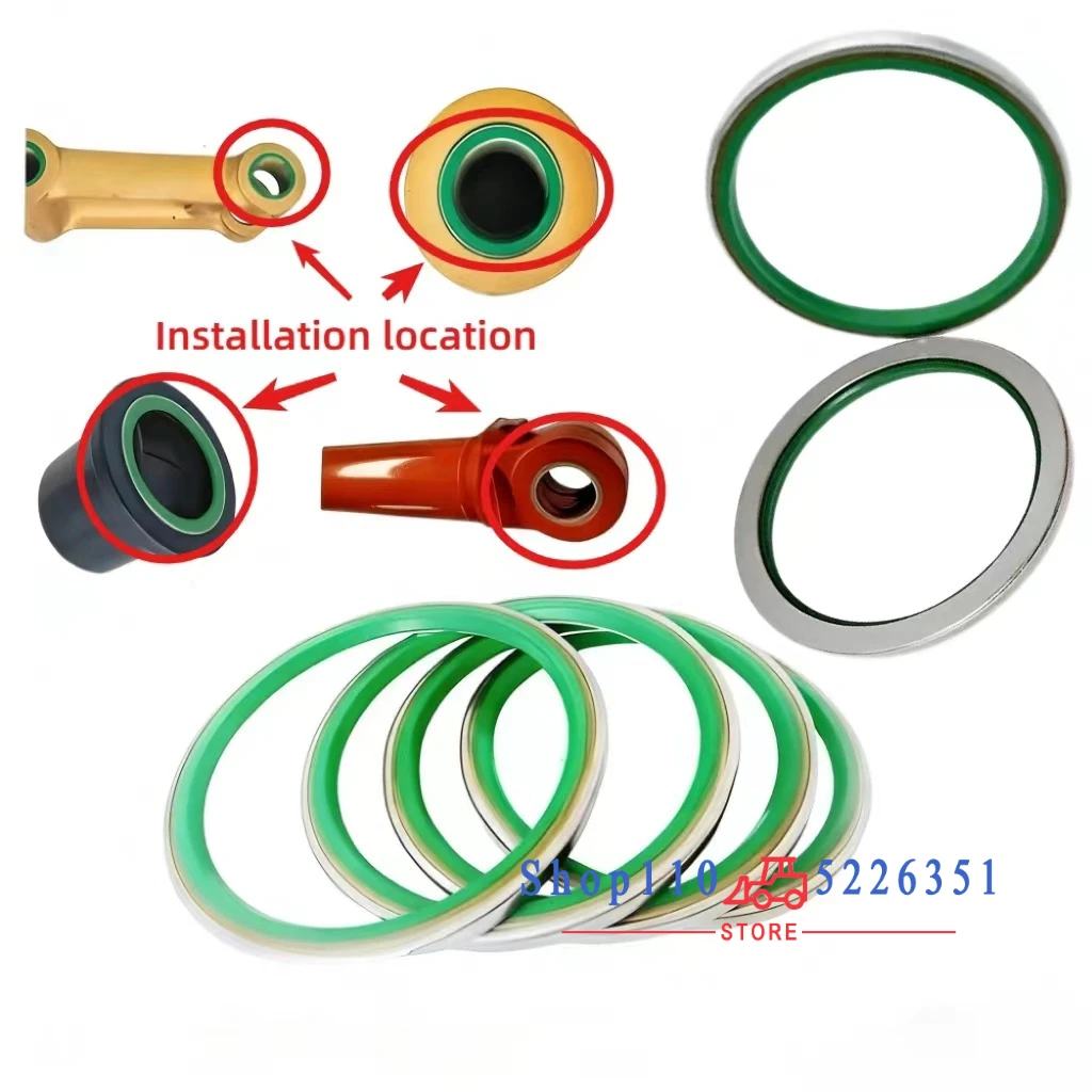 

4 шт. сальник, ковшный вал экскаватора 30-70 мм, смазочное масло, пылезащитное кольцо для штифта ковша шпинделя ковша