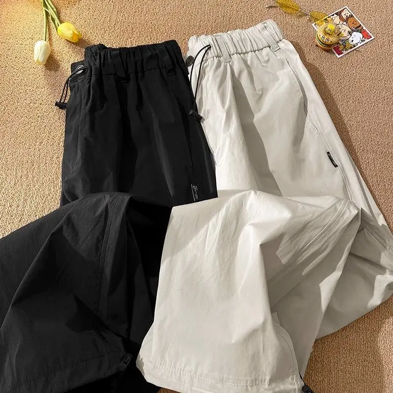 Quick-drying Charge Overalls Female Summer Thin Outdoor Mountain Climbing High Street Sports Parachute Pants Couple Female