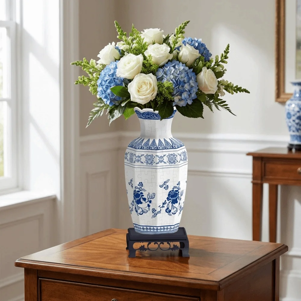 

Creative 3D Puzzle Vase Waterproof Artistic Flower Vase Jigsaw Arrange Flowers Building Block Flower Arrangement Vase