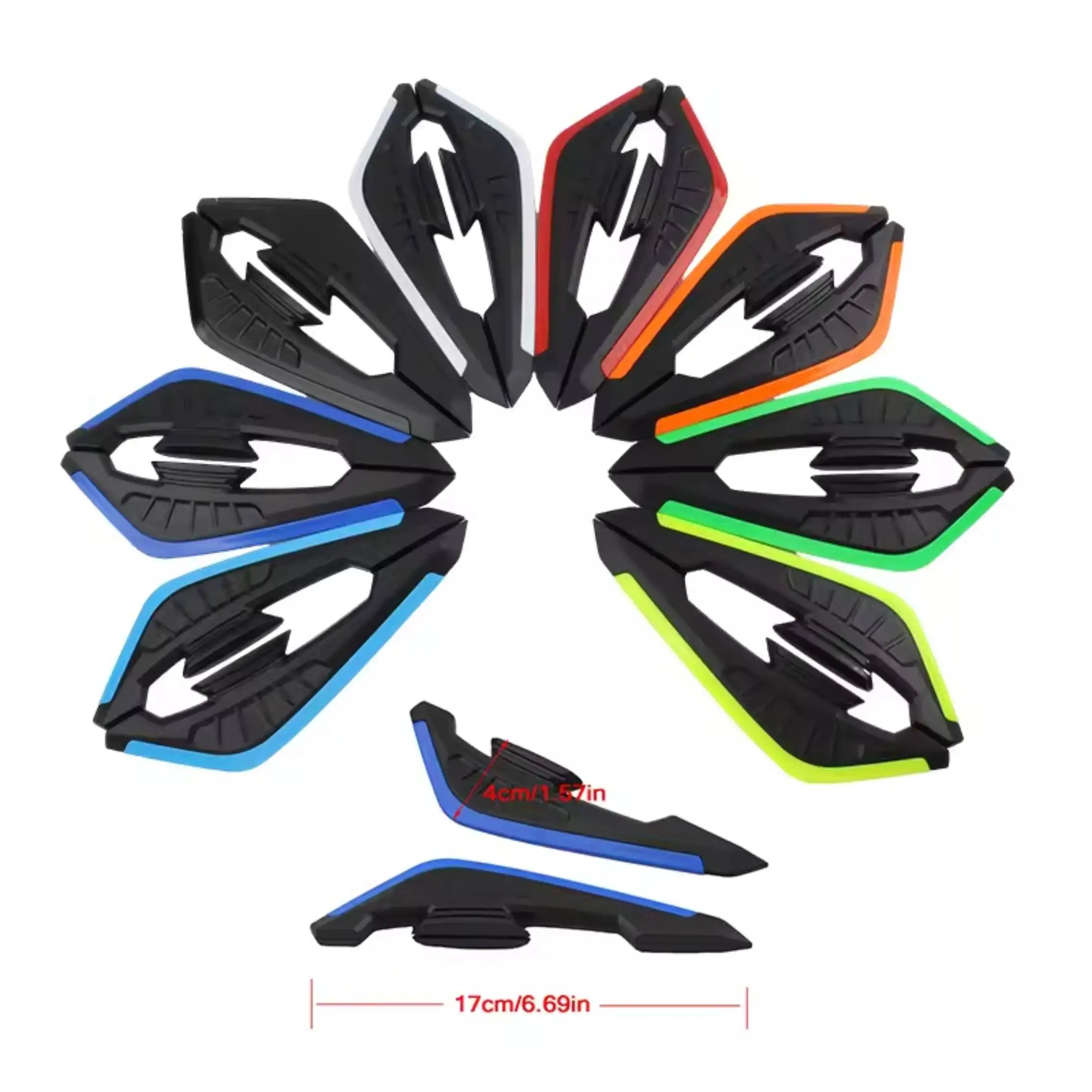 

1 пара съемных декоративных наклеек для шлема, легко устанавливаемые, для мотоциклов и электроскутеров, разноцветные