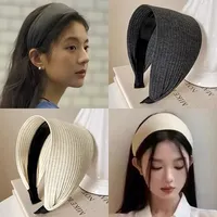 Fashionable Extra Wide Hair Band Headgear Knitted Turban Head Wrap for Women Girls Pretty and Cute Hair Accessories