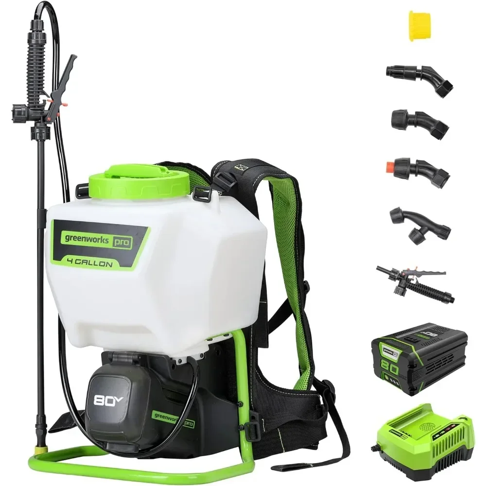 80V Backpack Sprayer 4 Gallon,Battery Powered Backpack Sprayer Kit for Weeding, Spraying, Pest Control, 2Ah Battery