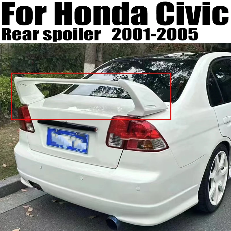 Suitable for Honda Civic 7th generation 2001-2005 ABS FD2 Style spoiler three piece Civic car trunk lid rear fender Body kit