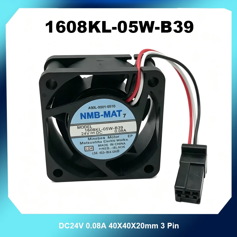 4020 Cooling Fan 1608KL‑05W‑B39 DC24V 0.08A 40X40X20mm 3 Pin Replacement Inverter Drive Fan A90L‑0001‑0510