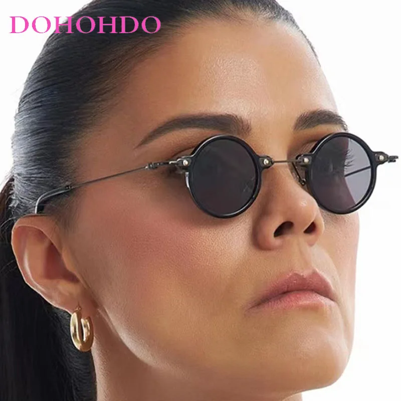 

Retro Small Round Frame Metal Women Sunglasses Luxury Designer Brand Men Sunglass Summer Travel Female Shade Drive Eyewear UV400