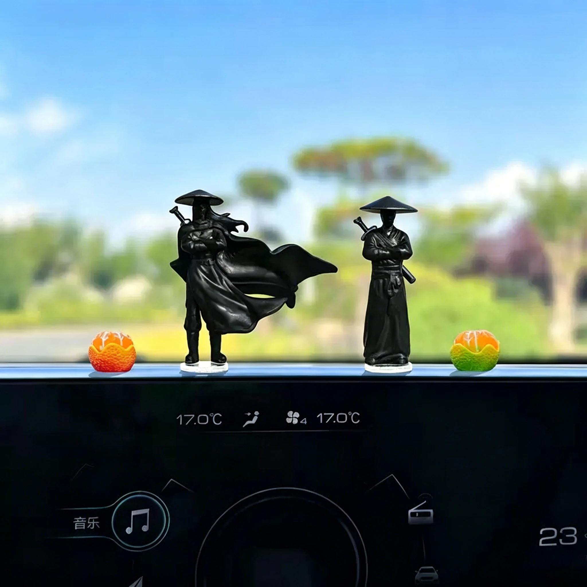3/6PCS Resin Mini Figurines Decorative 3cm Ancient Sino-Japanese Samurai Warriors Office Cubicle Home Desktop Car Interior Gifts