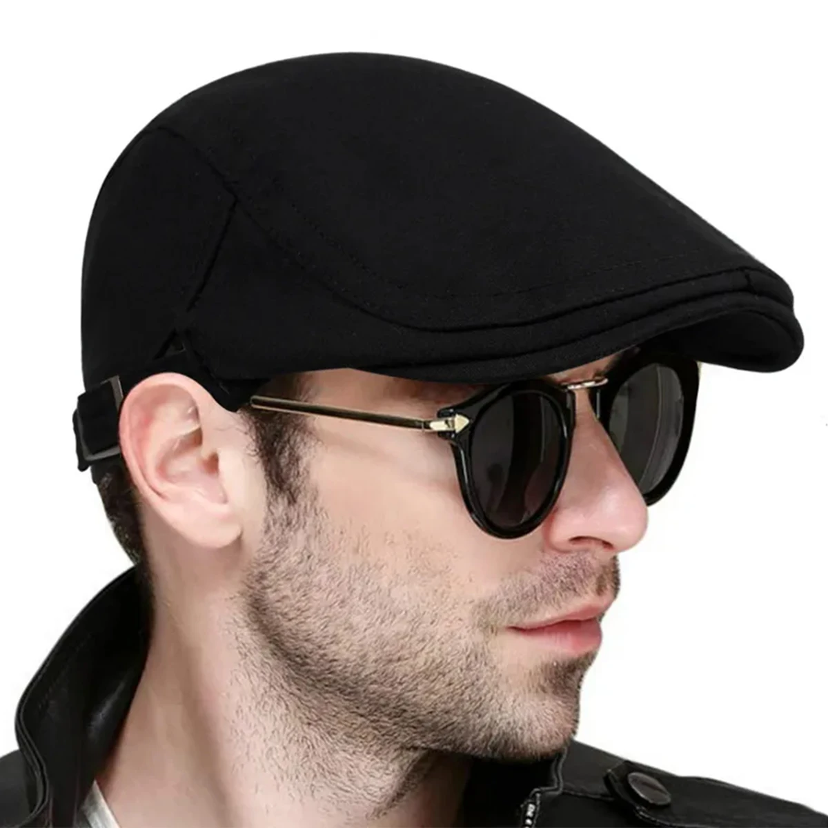 Men Solid Color Newsboy Caps British Painters Hats Spring Autumn Berets Adjustable Flat Cap image 2