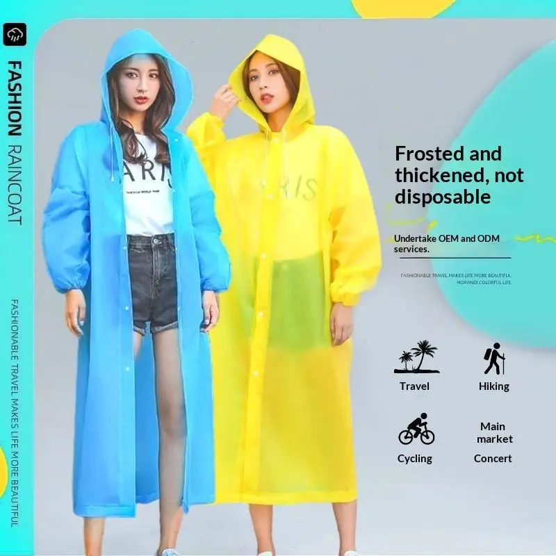 Unisex Impermeable Thickened Raincoat Waterproof Durable Outdoor Outerwear for Trekking Tourism Hiking Daily Use