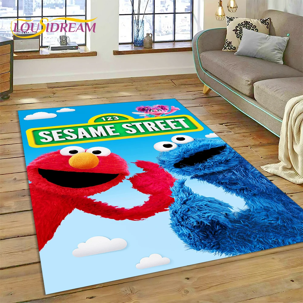 3D Cartoon S-Sesame Street Rug Carpet for Living Room Bedroom Home Decor,Floor Mat Non-slip Decoration for Sofa Doormat Kid Gift