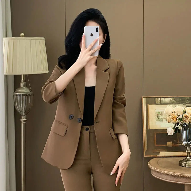 Pink Blazer Women's Autumn Clothing2024New High-Grade Business Wear Temperament Casual Suit Small Man