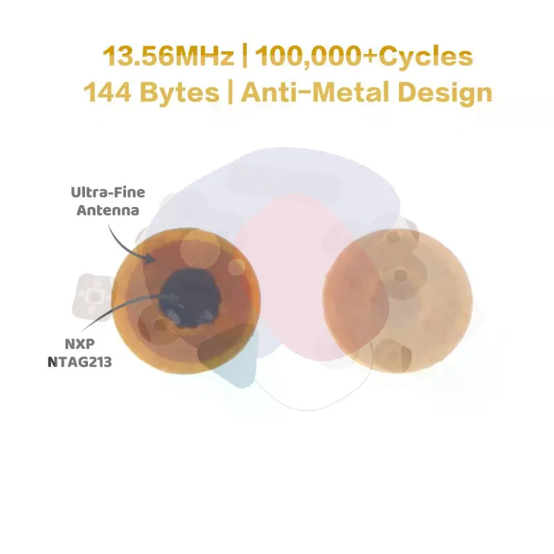

Круглые водонепроницаемые FPC NFC-метки 6 мм, 5/10 шт., NXP NTAG213, программируемые RFID-наклейки для телефонов, носимых устройств, умных устройств