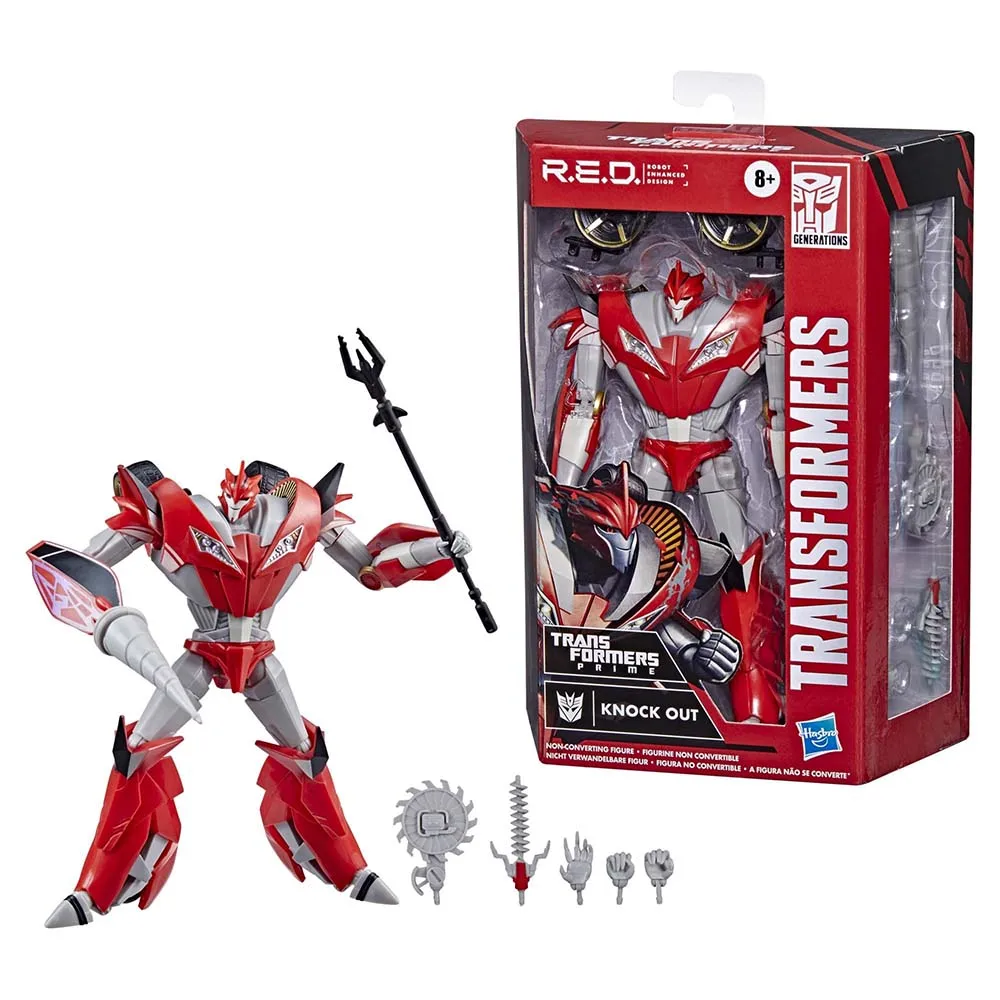 Original Hasbro Transformers Red Tfp Knock Out Anime Figure Action Figures Model Toys