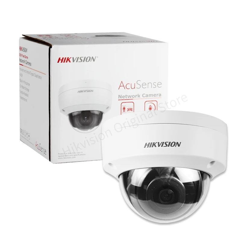 Hikvision 8MP AcuSense Vandal Dome Network Camera DS-2CD2183G2-IU 4K Human Detection Security CCTV Built-in Microphone PoE IK10