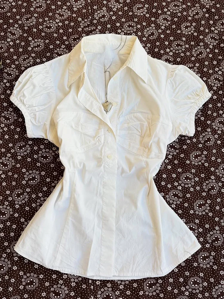 

Стильная повседневная женская рубашка свободного кроя из смесового хлопка с красивым дизайном для лета