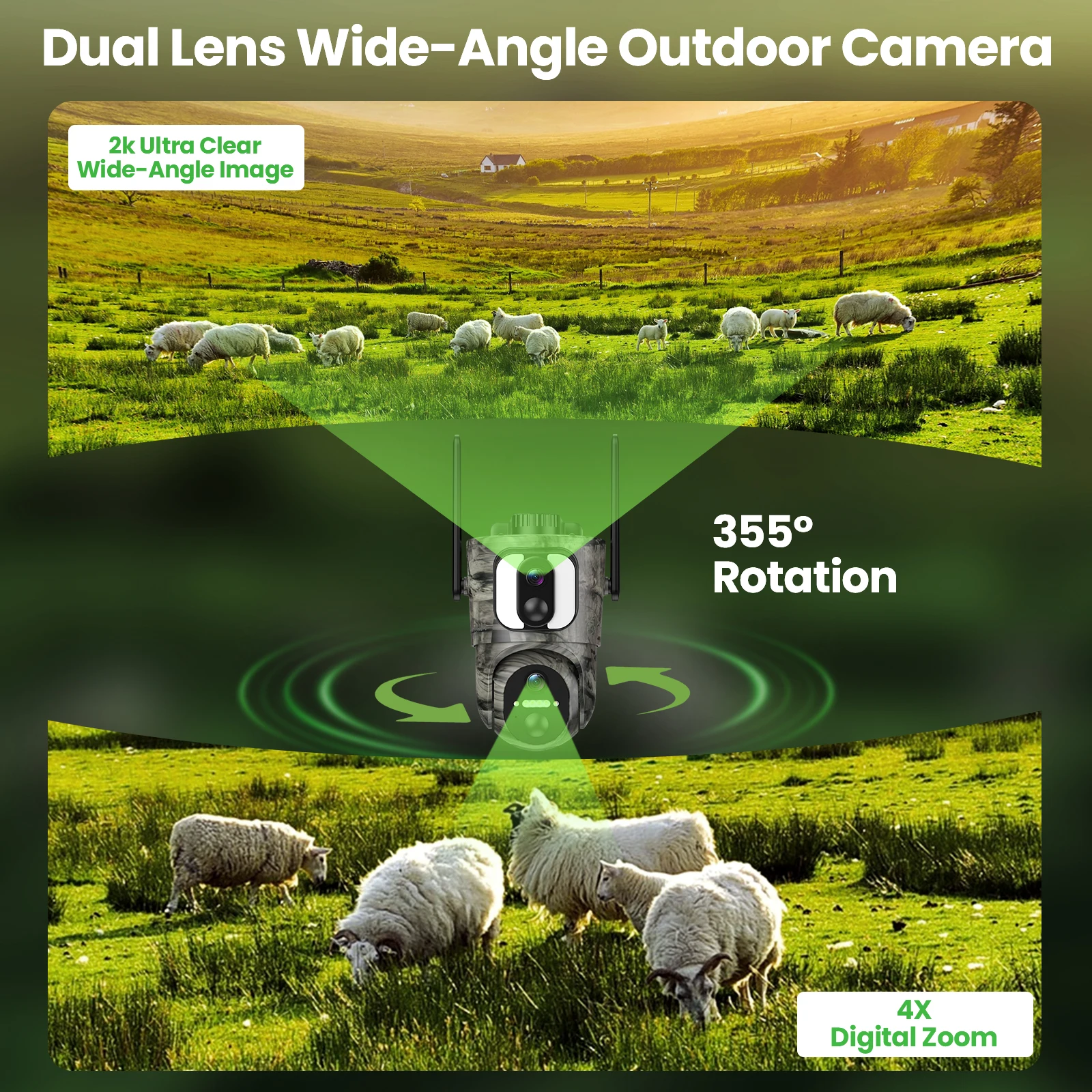 Ubox 2K 4G Solar wifi Camera Outdoor Surveillance IP Camera PIR Human Detection Night Vision Security Protection CCTV Cameras