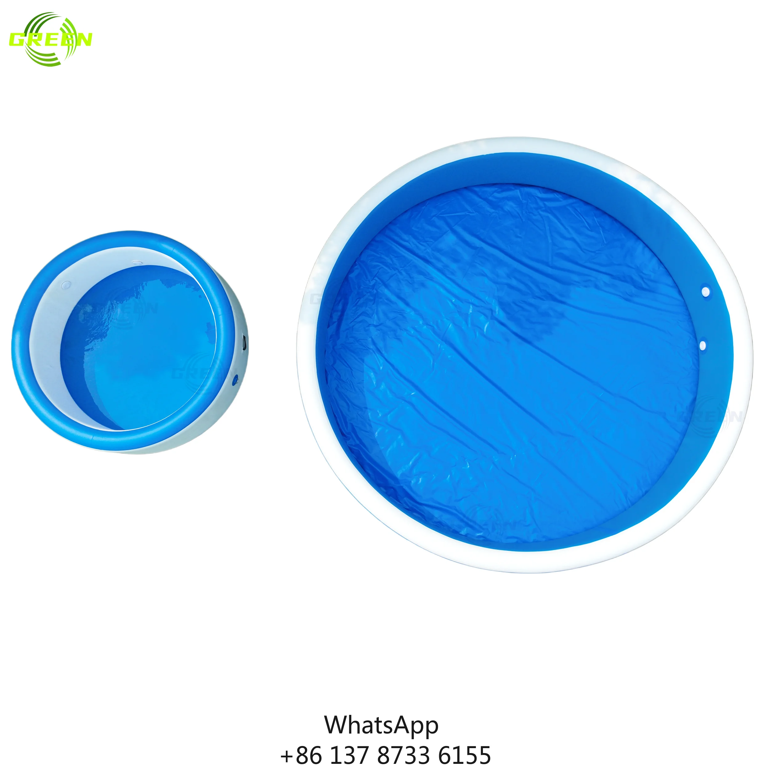 GREEN High Quality Summer Custom Size Outdoor Portable Water Swimming Pool Brushed Pvc Inflatable Drop Stitch Swimming Pool