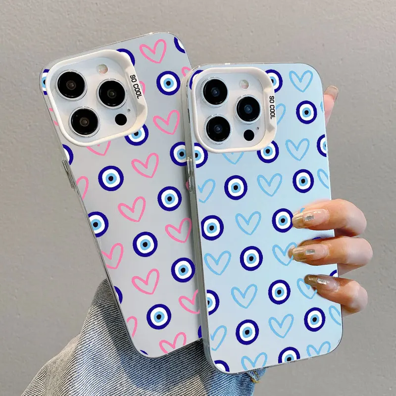 

Colorful Art Eye Love Heart Laser Phone Case for IPhone 16 15 14 Pro Max Plus 13 Mini 12 11 Pro Max Luxury Shockproof Cover Capa