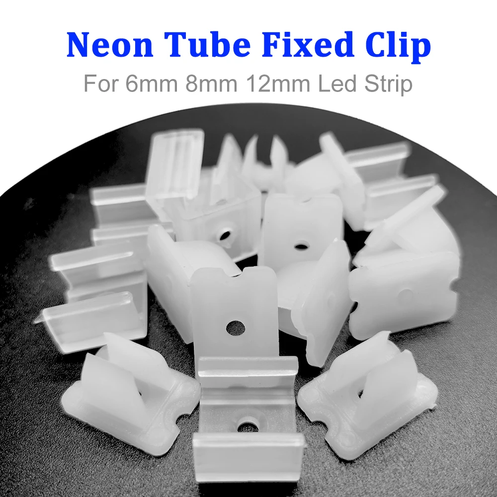 

6mm 8mm 12mm LED Strip Fix Clips Connector for Fixing 2835 Neon Light 220V COB Plastic Buckle High Quality Flexible Accessories