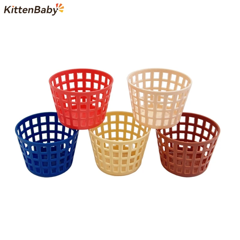 5Pcs 1:12 Dollhouse Miniature Vegetable Food Basket Laundry Basket Small Round Basket Kitchen Home Model Decor Toy