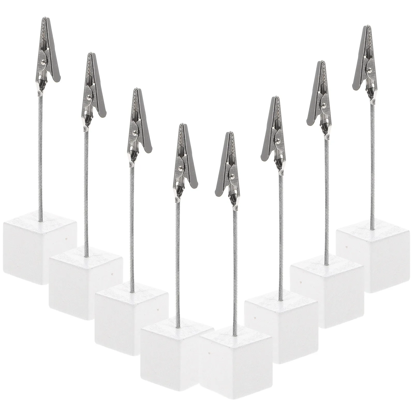10Pcs Functional Memo Paper Clip Set Wooden Design Metal Crocodile Clip Base for Office Home Notes Photo Display