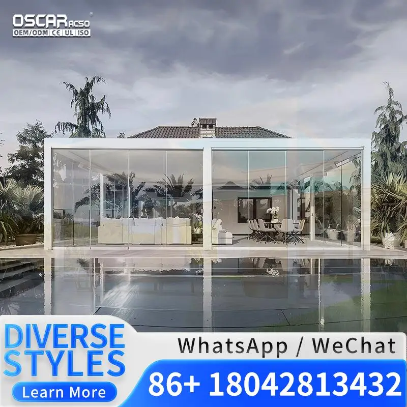 High Quality Manual Louvered Roof 3x3m 3x4m Waterproof Outdoor Aluminum  Garden Building Bioclimatic Structure for Backyard Terr