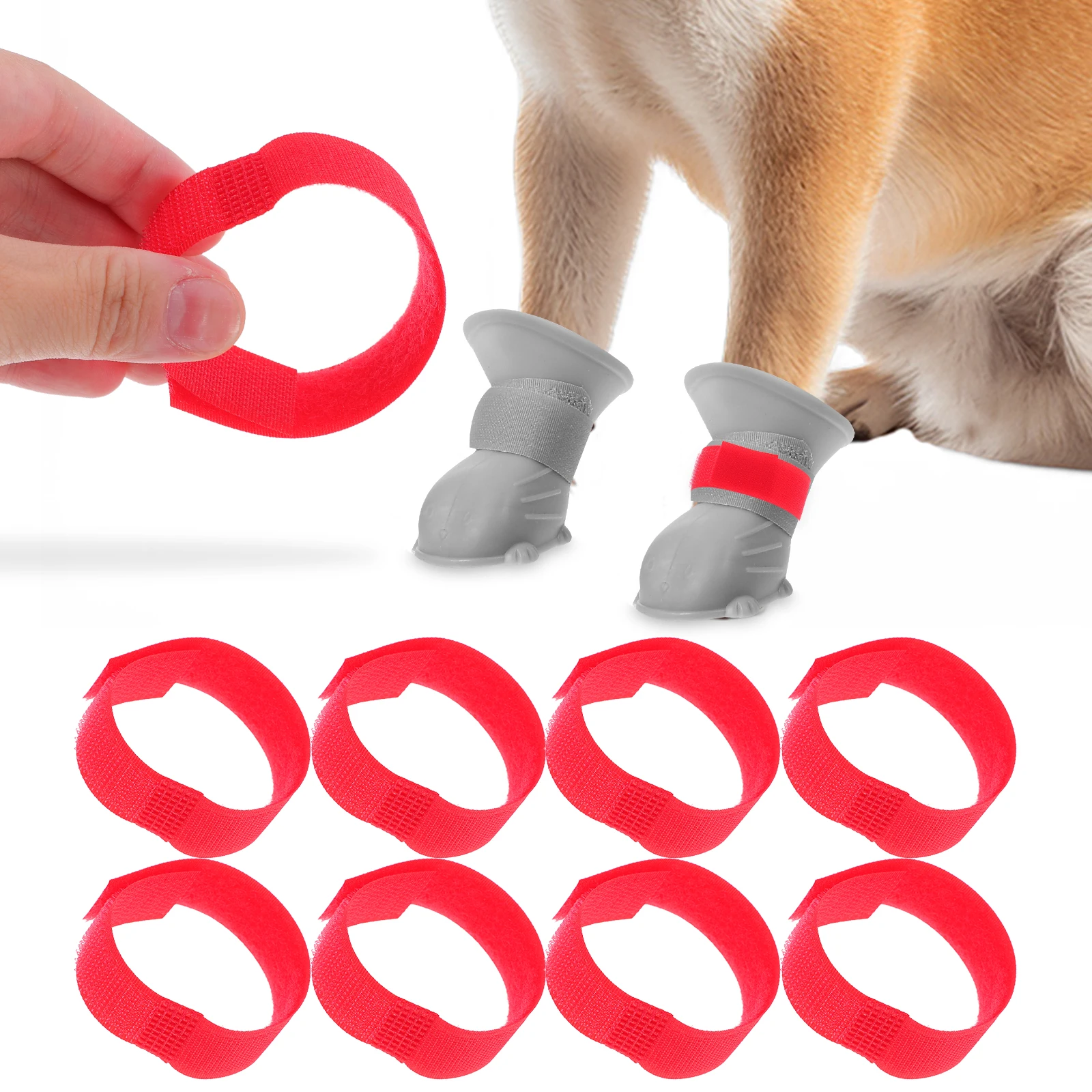 

10Pcs Dog Sock Straps with Secure Fit Non Skid Bands for Pet Booties Mud Rain Walks Outdoor Use Dog Shoe Accessory