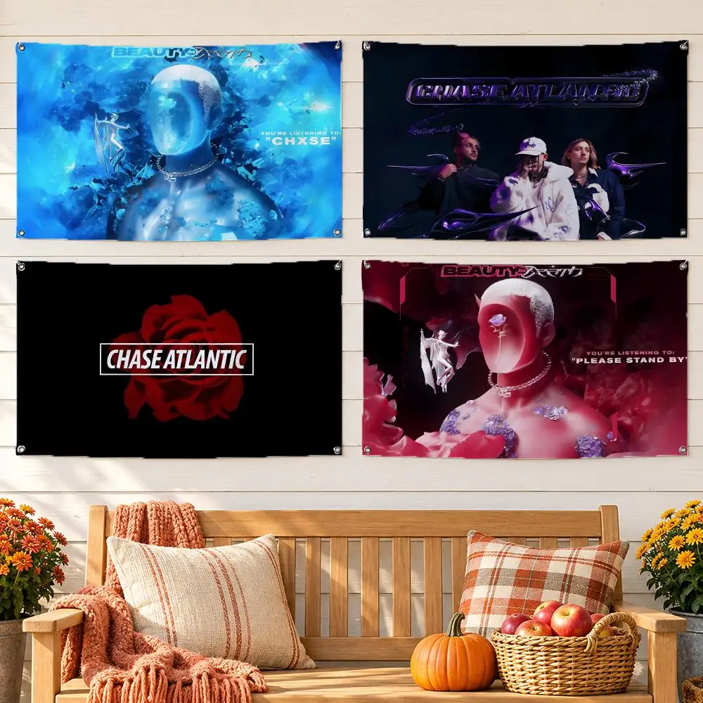 C-Chase Atlantic Band Flags No Hem Banner Anti Fade Washable Home Wall Decor Multi Sizes