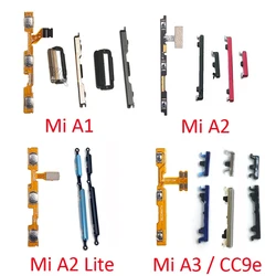 샤오미 미 A1 A2 라이트 A3 CC9e 휴대폰용 전원 볼륨 버튼 플렉스 케이블 온 오프 내부 외부 측면 주요 부품, 신제품