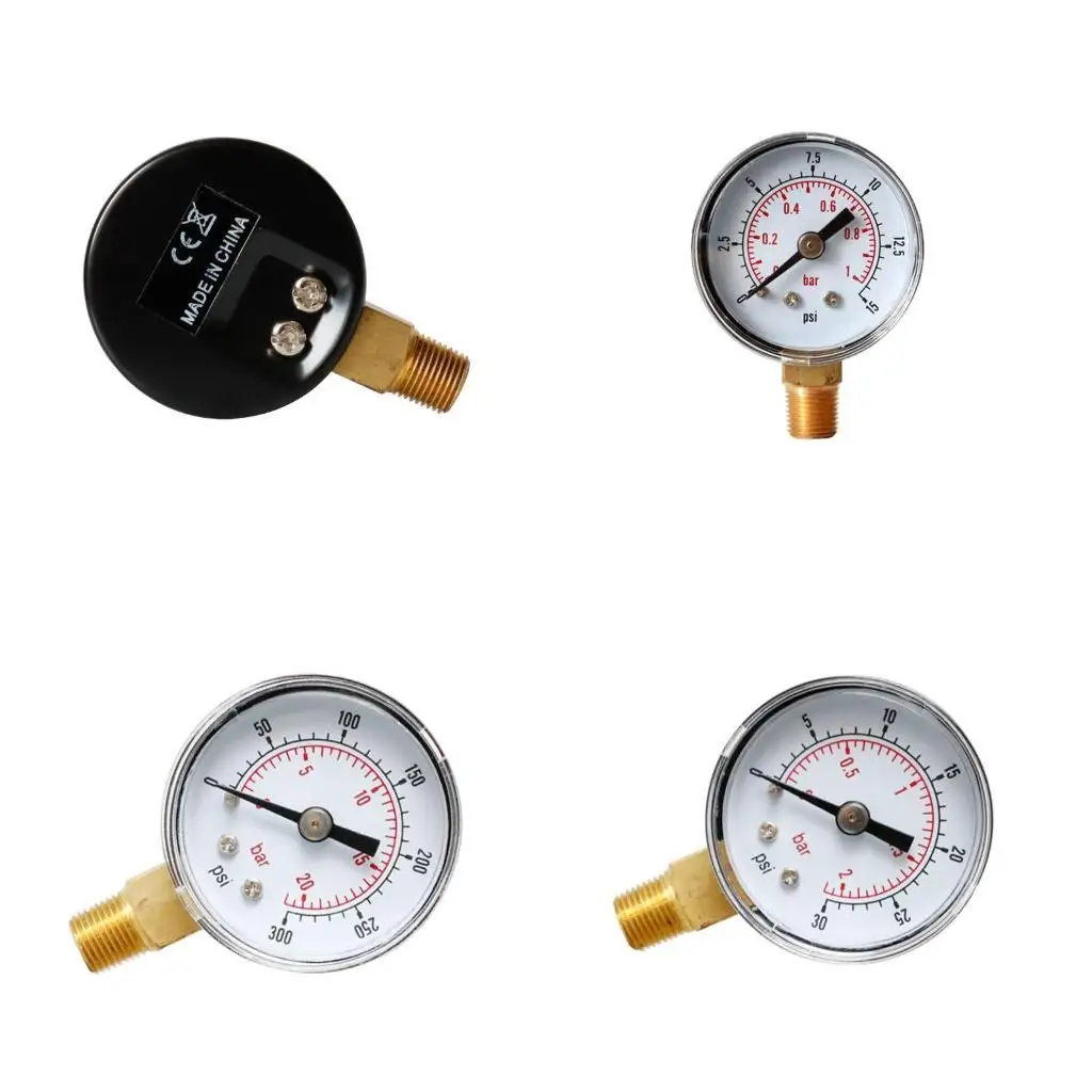 

652F Steel Dual Scale Economical All Purpose Pressure Gauge with Brass Internals for Gas Water Liqu