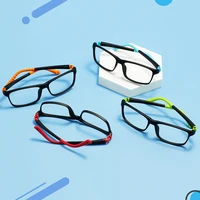 Montura de gafas cómoda y duradera para niños y niñas, montura completa Rectangular TR90 colorida, flexibles, para lentes graduadas ópticas