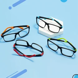 Colorful TR90 Rectangular Full Rim Flexible Boys And Girls Comfortable And Durable Glasses Frame For Optical Prescription Lenses