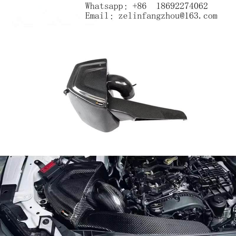 3K Twill Weave Dry Carbon Fiber Cold Air Intake System Kit For Audi A4 A5 B9 EA888 2.0T High Performance Engine Filter