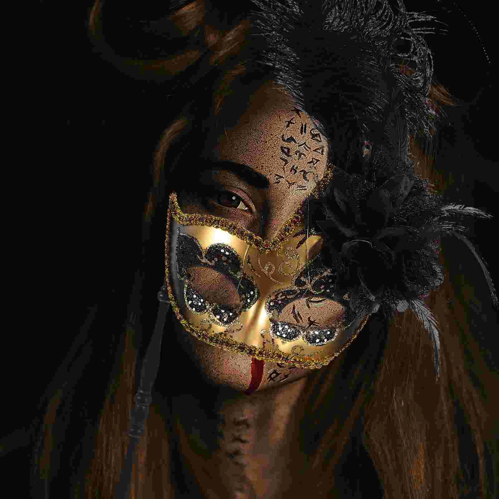 Máscara com vara máscaras de baile de formatura decoração de halloween palco desempenho decorativo cosplay festa na face