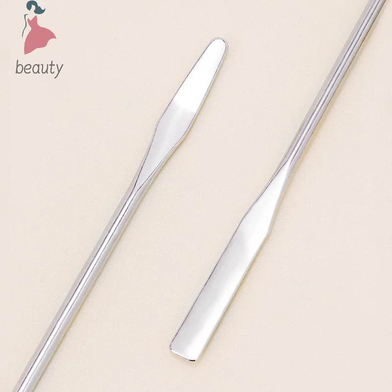 ملعقة دبوس ملحقات الأظافر والأصباغ أدوات خلط مسمار الفن ظلال العيون كريم اثارة قضيب الفولاذ المقاوم للصدأ هلام معدني اثارة أداة