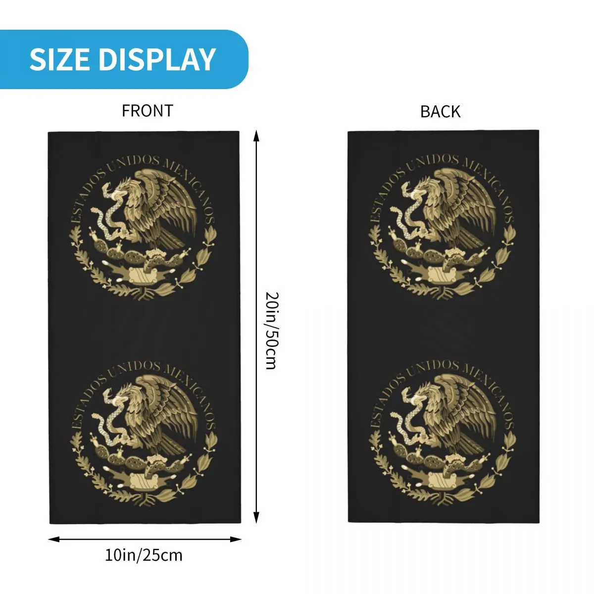 Custom Coat Of Arms Of Mexico Winter Headband Neck Warmer Men Women Hiking Tube Scarf Mexican Flag Seal Face Bandana Gaiter