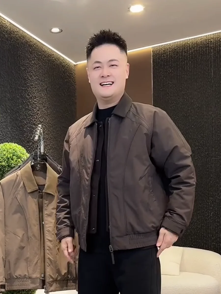 High Quality Thickened Cotton Jacket Men's Fashionable Collar Stand up Windproof Warm Winter Outerwear Polyester Filling