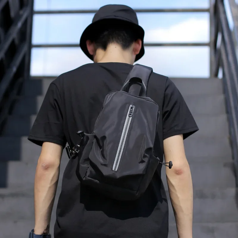 Men's Male Tide Shoulder Chest Bag Casual Multi-function Personal Pocket Crossbody Bag Fashion Young Student Small Messenger Bag