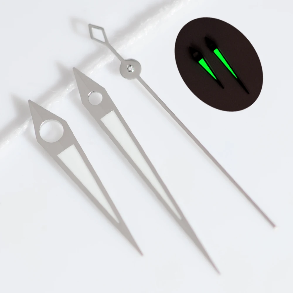 Polished NH35 Hands 10*14*15mm Dauphine Aiguille Cocktail Watch Accessories Needles Watch Pointer 3C Green Blue Luminous